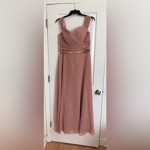 Wedding Bridesmaid Dusty Pink Long Dress With Corset. 🌸
